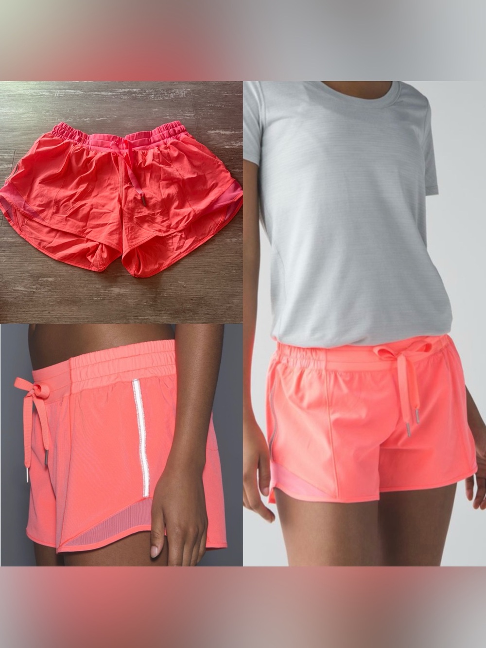 Lululemon Hotty Hot Short Long 4” LR in Grapefruit (coral orange) EUC women’s 8